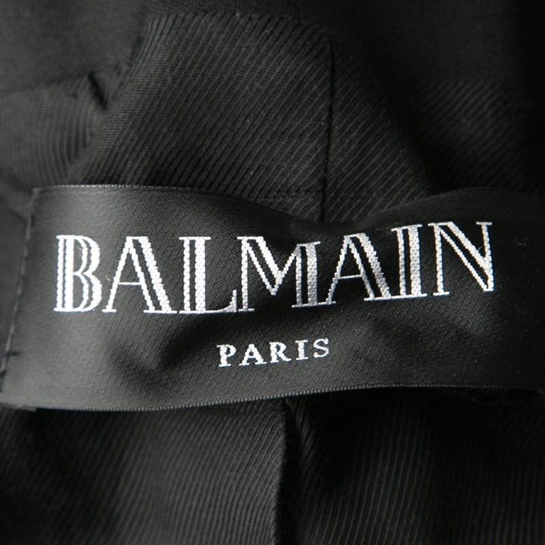 Balmain Monochrome Striped Open Front Blazer M For Sale at 1stDibs