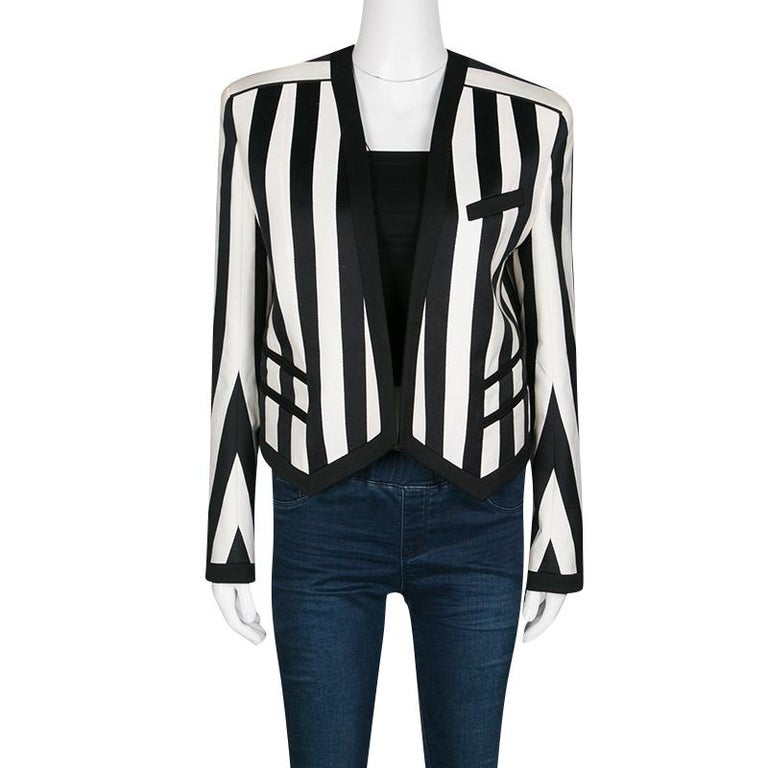Striped Open-Front Blazer main image 1