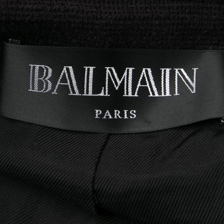 Balmain Monochrome Textured Cotton Tailored Blazer M For Sale at 1stDibs