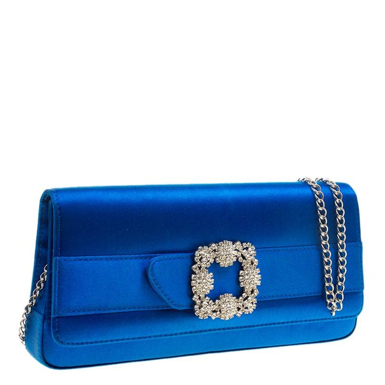 Gothisi Crystal Buckle Satin Clutch