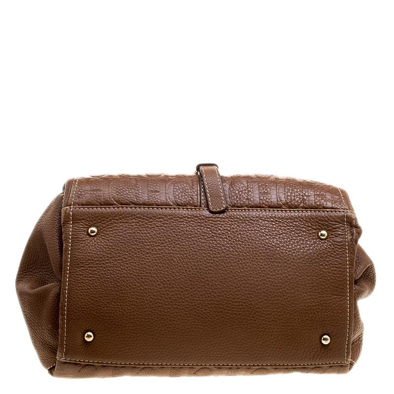 Women's or Men's Carolina Herrera Brown Monogram Leather Shoulder Bag
