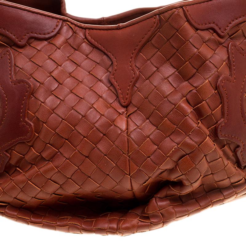 Bottega Veneta Copper Intrecciato Leather Shoulder Bag 1
