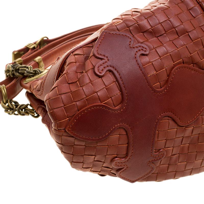 Bottega Veneta Copper Intrecciato Leather Shoulder Bag 5