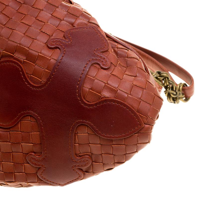 Bottega Veneta Copper Intrecciato Leather Shoulder Bag 7