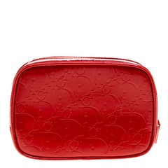 Dior Red Patent Leather Trousse Cosmetic Bag