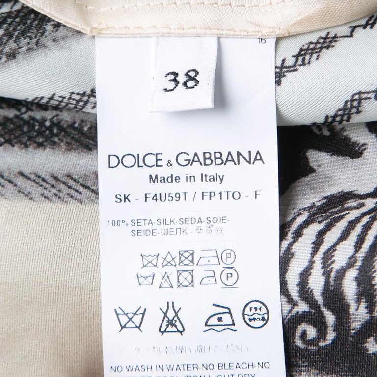 Dolce and Gabbana Beige Ancient Roman Print Silk Organza Skirt S For ...