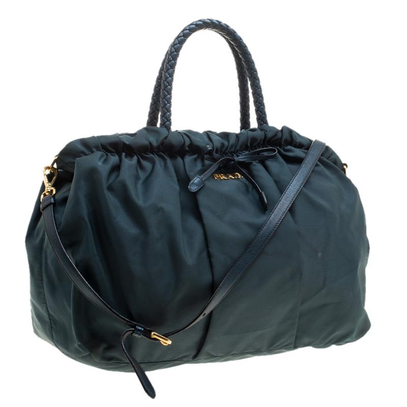 Prada Dark Blue Nylon Convertible Tote 4