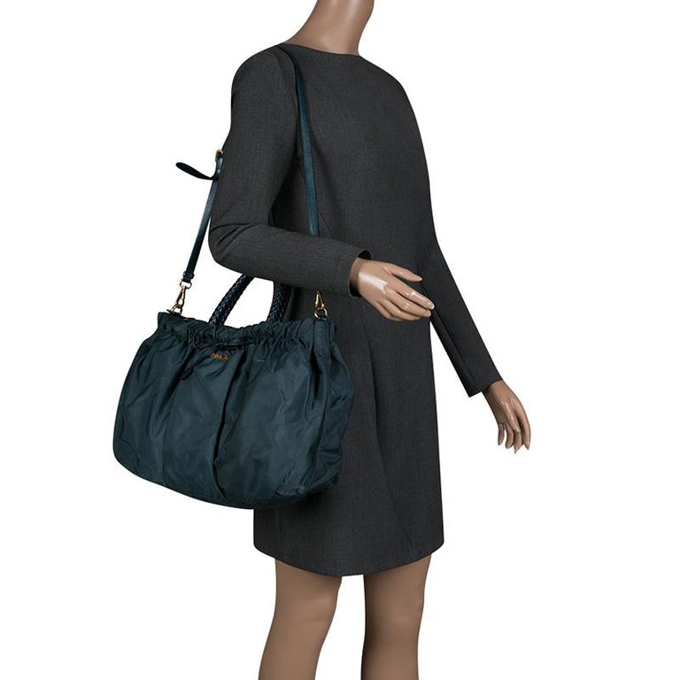 Prada Dark Blue Nylon Convertible Tote at 1stdibs