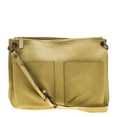 Marni Yellow Green Leather Bandoleer Crossbody Bag