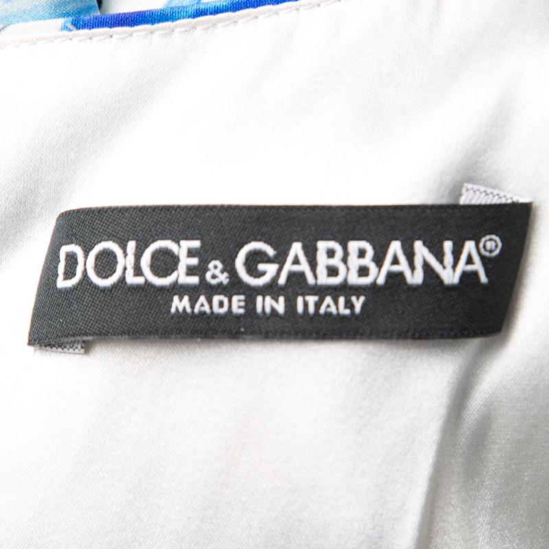 dolce and gabbana blue ruched dress