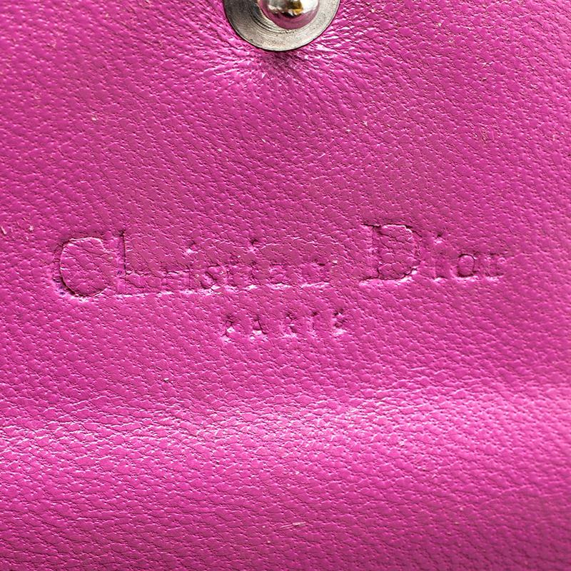 Dior Pink Cannage Patent Leather Wallet on Chain 5