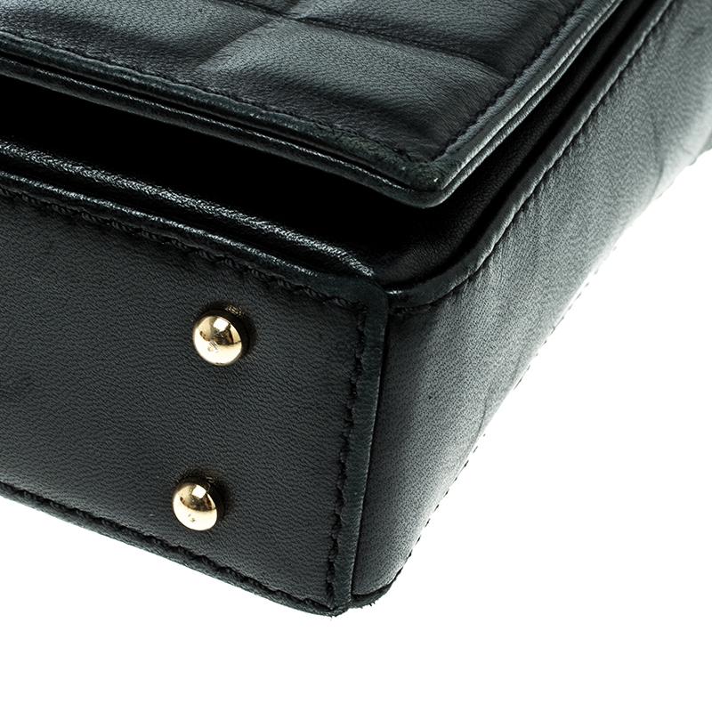 Women's Chanel Black Chocolate Bar Leather East West Shoulder Bag