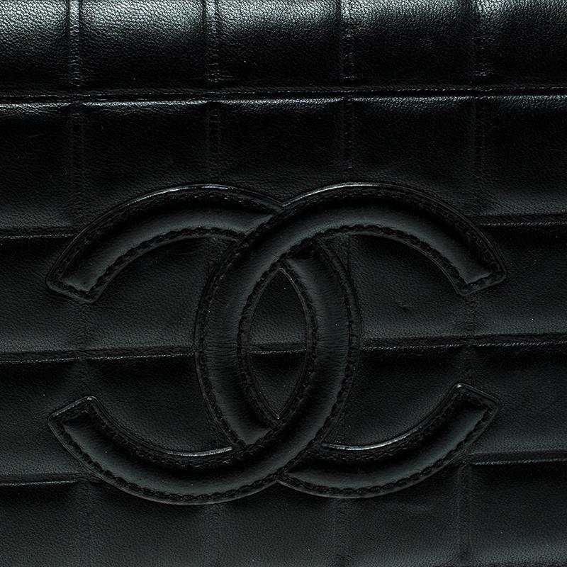 Chanel Black Chocolate Bar Leather East West Shoulder Bag 5