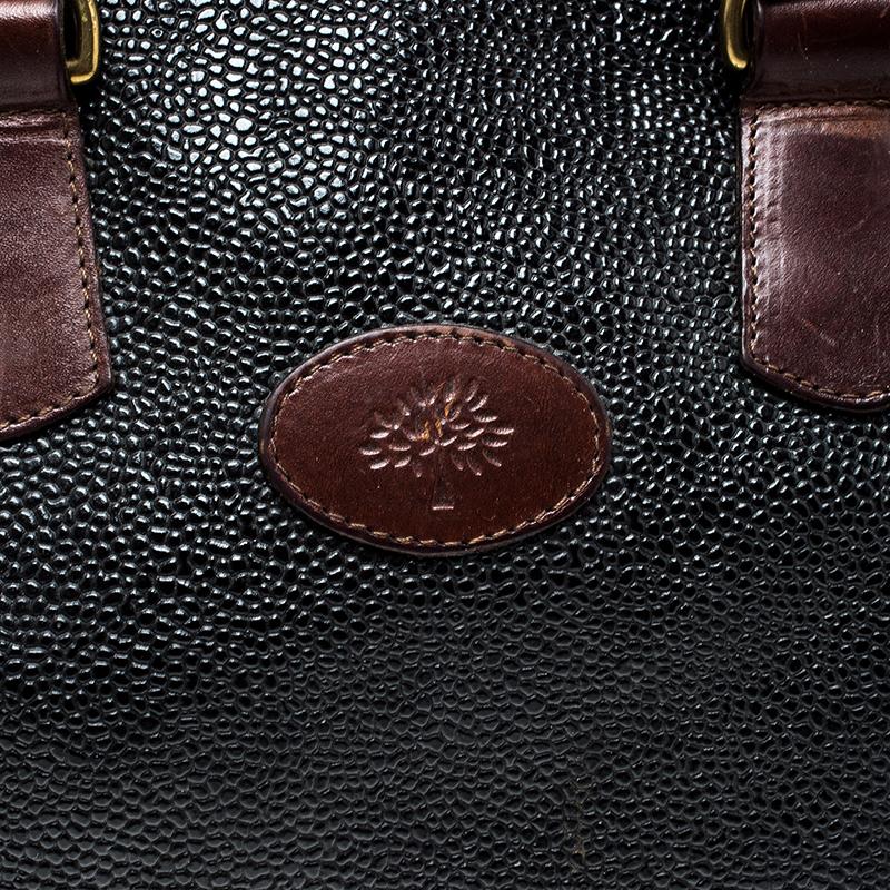 Women's Mulberry Black/Brown Scotchgrain Leather Vintage Satchel