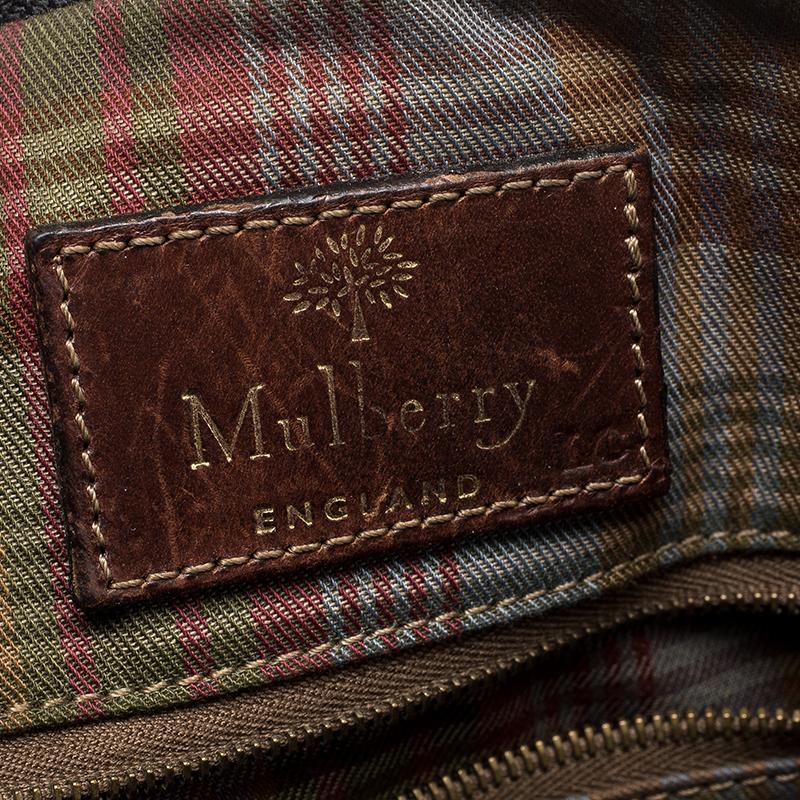 Mulberry Black/Brown Scotchgrain Leather Vintage Satchel 4