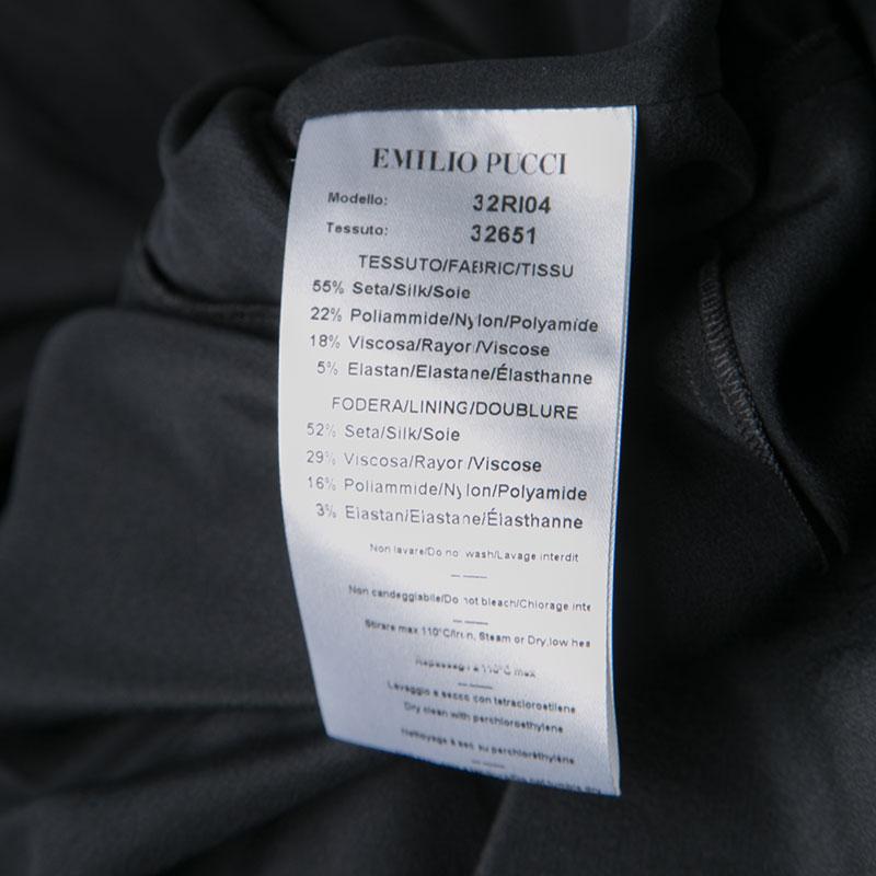 Emilio Pucci Black Lace Trim Flutter Sleeve Dress M 3