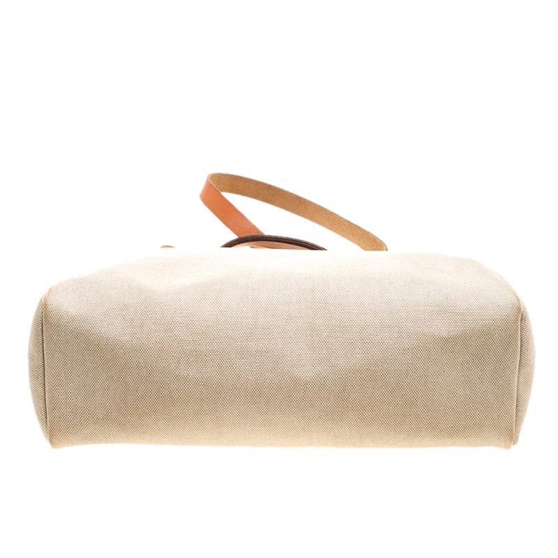 Hermes Tan/Beige Canvas and Leather Herbag 35 Bag 4