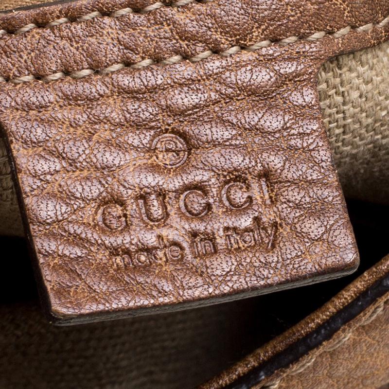 Gucci Tan Guccissima Leather Medium New Jackie Shoulder Bag In Good Condition In Dubai, Al Qouz 2
