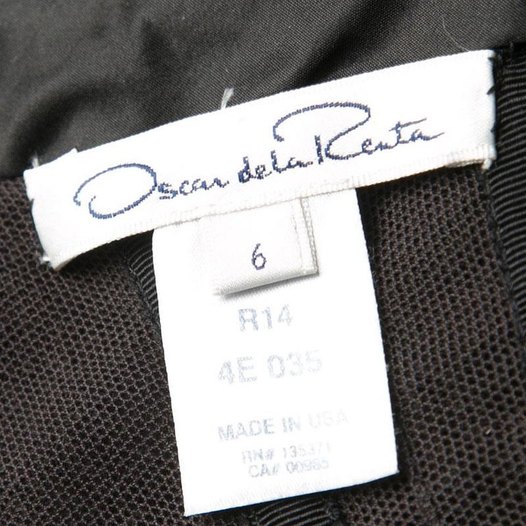 Oscar de la Renta Black Floral Embroidered and Appliqued Tulle Halter ...