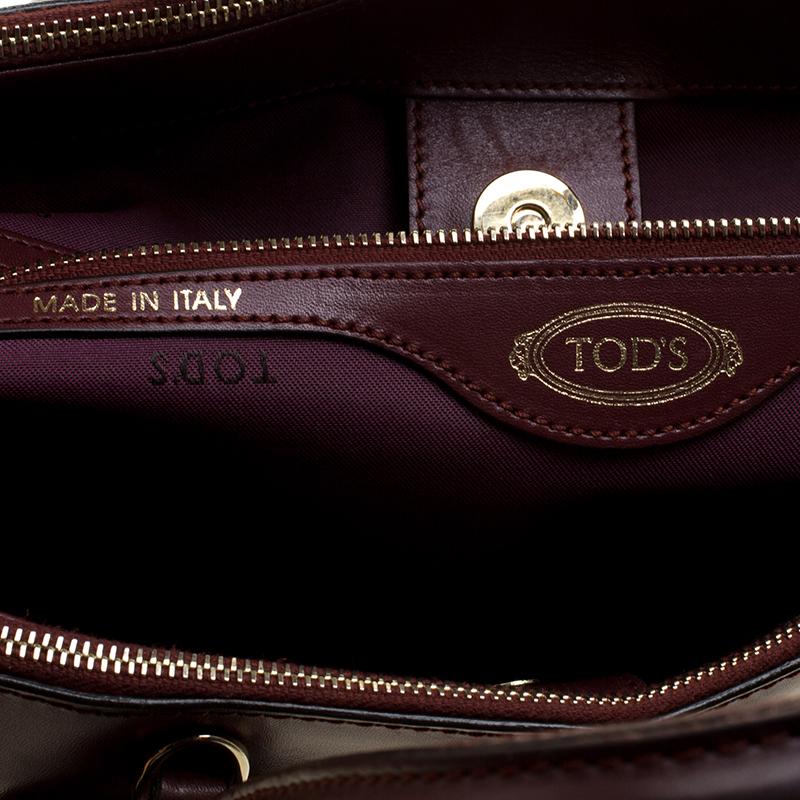 Tod's Burgundy Leather D-Styling Shopper Tote 3