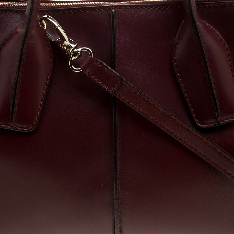 Tod's Burgundy Leather D-Styling Shopper Tote 5