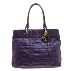 Dior Purple Quilted Nylon Lady Dior Tote