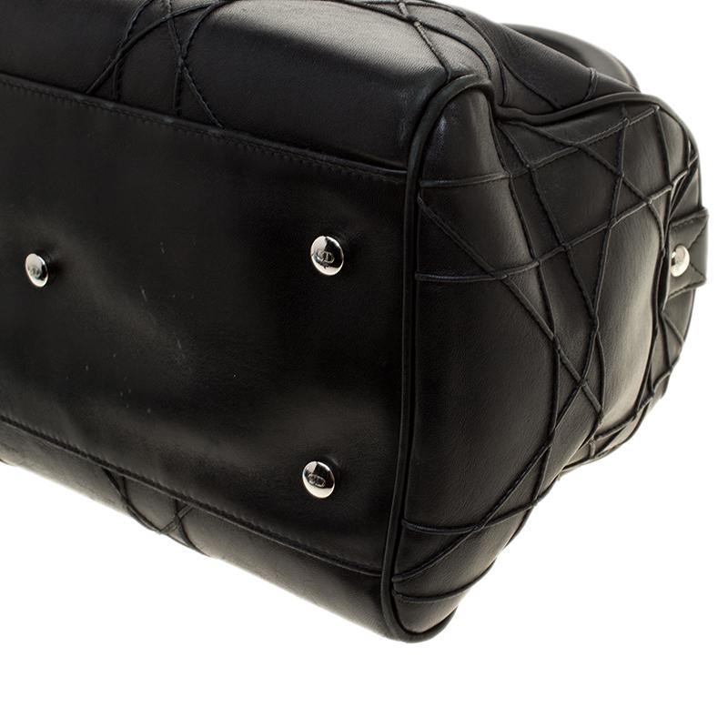 Dior Black Cannage Leather Granville Polochon Satchel 2