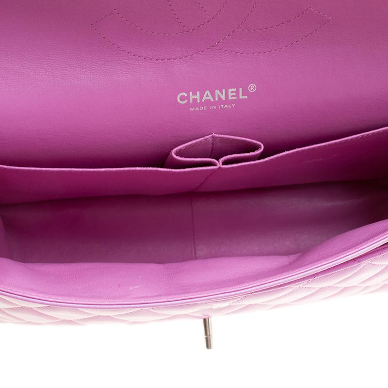 Chanel Lilac Quilted Leather Jumbo Classic Double Flap Bag 3