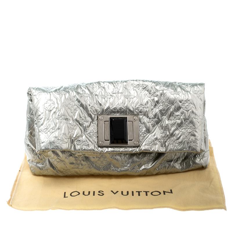 Louis Vuitton Silver Monogram Fabric Limited Edition Altair Clutch 4