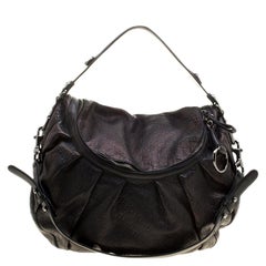 Gucci Black/Bronze Guccissima Leather Icon Bit Shoulder Bag
