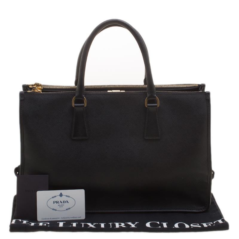 Women's Prada Black Saffiano Lux Leather Frame Top Handle Bag