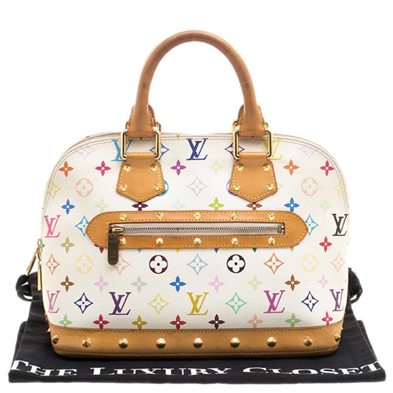 Louis Vuitton White Multicolor Monogram Alma PM Bag 2
