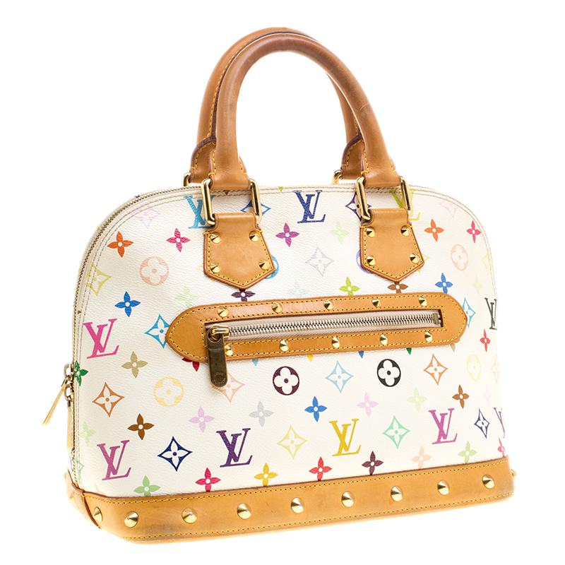 Louis Vuitton White Multicolor Monogram Alma PM Bag 4