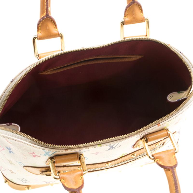 Louis Vuitton White Multicolor Monogram Alma PM Bag 6