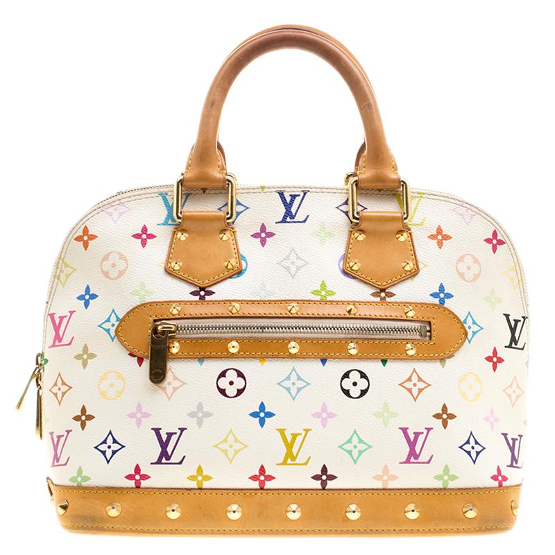 A classic from the house of Louis Vuitton, the shape of the Alma stands out. Louis Vuitton Alma was named after the Alma Bridge that connects Paris's fashionable neighborhood. The bag is made from the popular multicolor monogram that was introduced