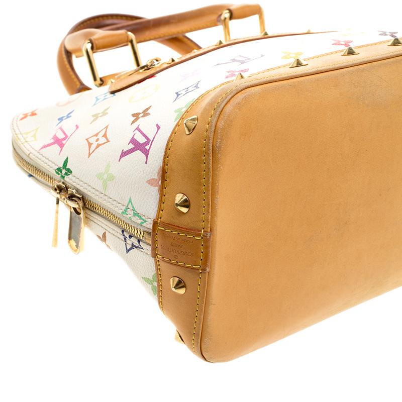 Louis Vuitton White Multicolor Monogram Alma PM Bag 7