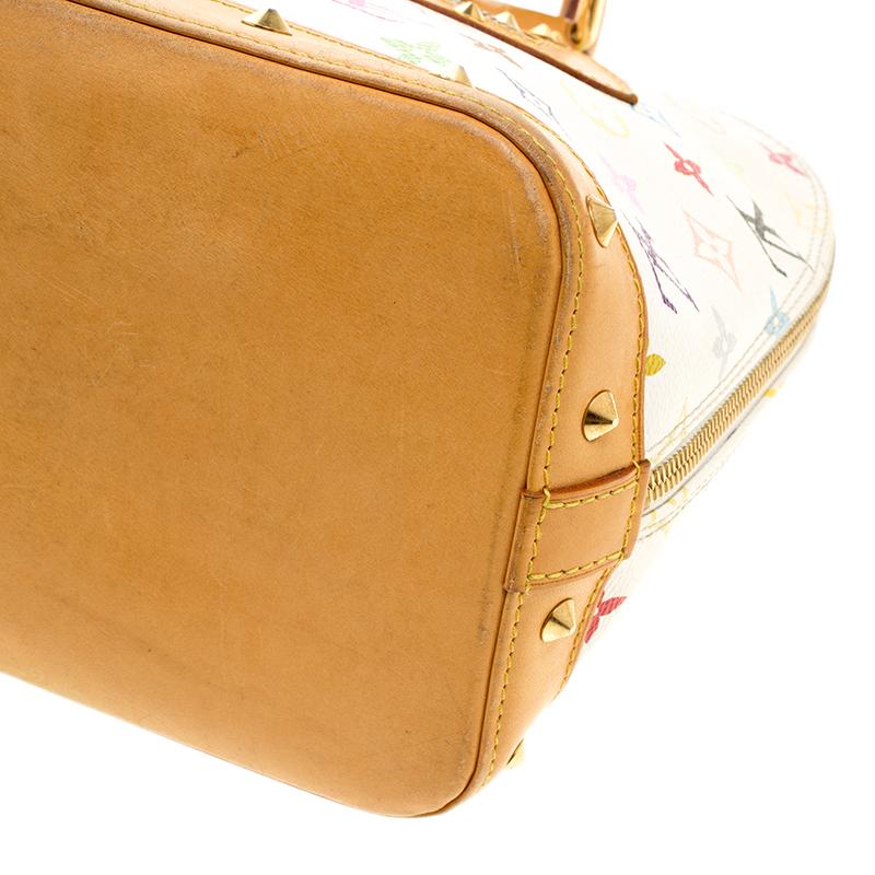 Louis Vuitton White Multicolor Monogram Alma PM Bag 8