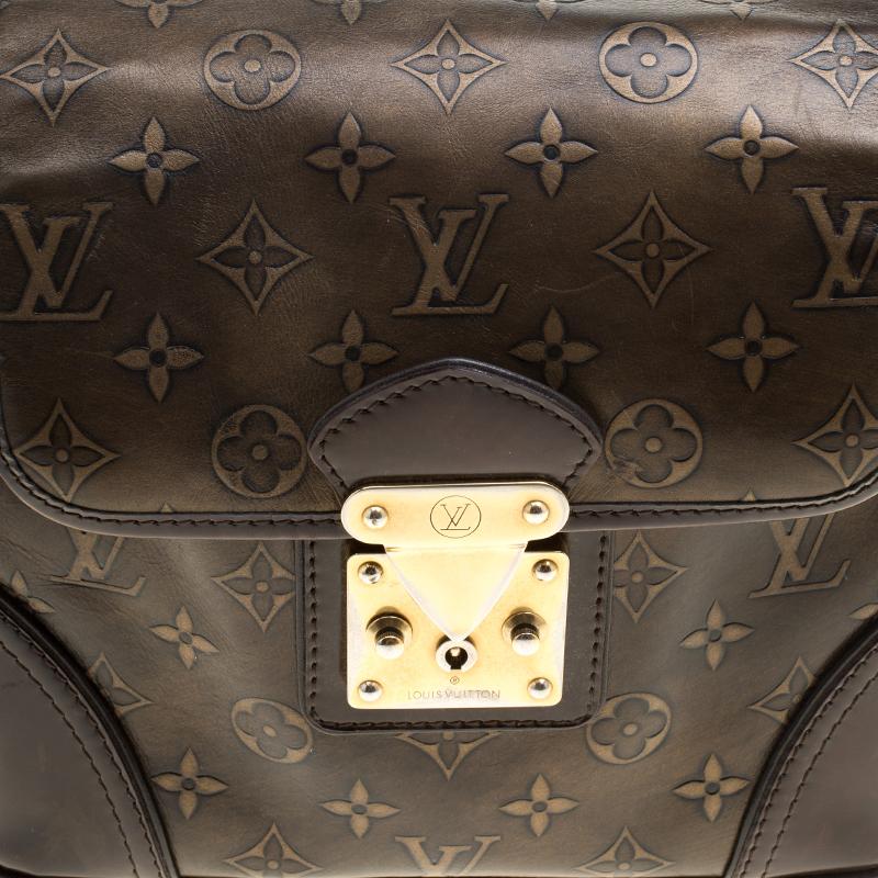 Louis Vuitton Bronze/Dark Brown Monogram Embossed Leather Limited Edition Sergen 4