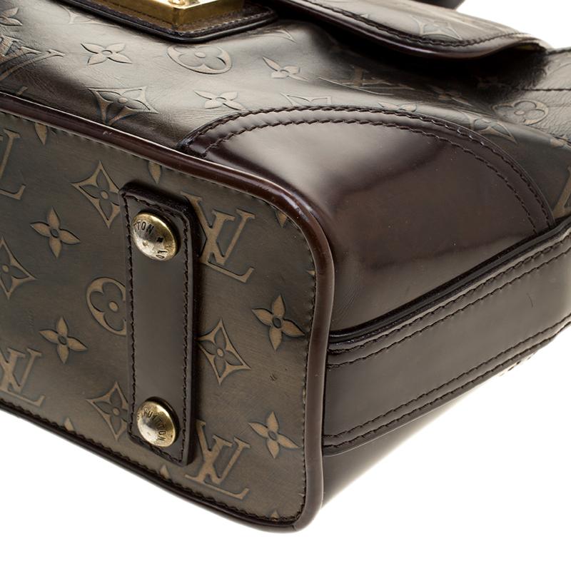 Louis Vuitton Bronze/Dark Brown Monogram Embossed Leather Limited Edition Sergen 6