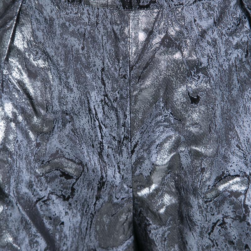Men's Chanel Metallic Jacquard Pleat Detail Damask Shorts M