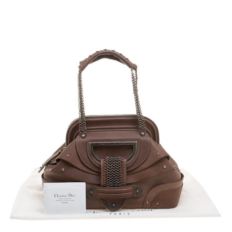 Dior Brown Leather Jeanne Frame Satchel 6