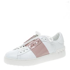 Valentino Two Tone Leather Open Sneakers Size 36