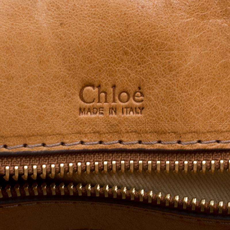 Chloe Cognac Leather Small Heloise Bag In Good Condition In Dubai, Al Qouz 2