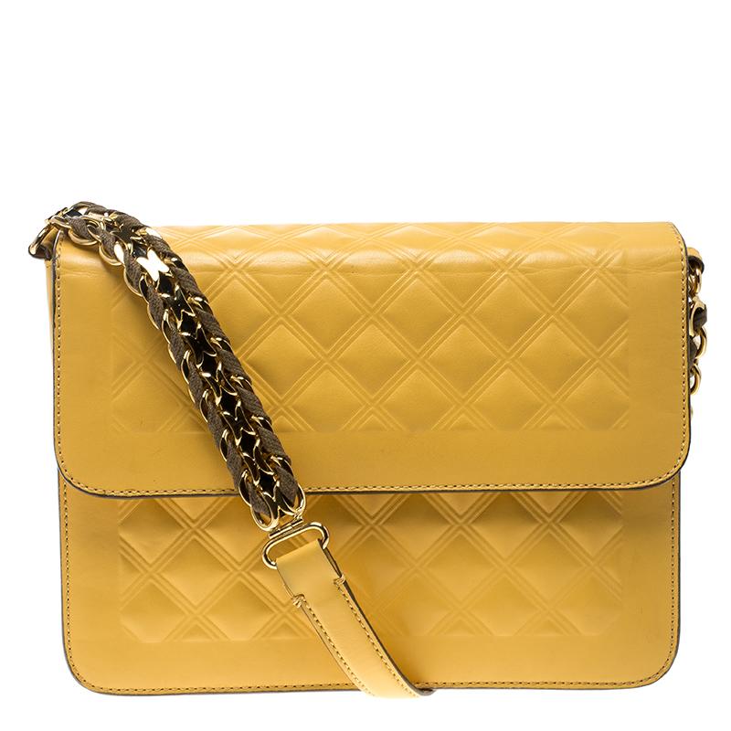 Stella McCartney Yellow Faux Leather Shoulder Bag