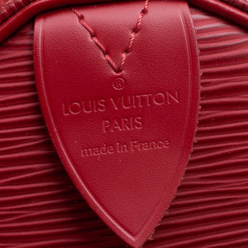 Louis Vuitton Rouge Epi Leather Speedy 25 4