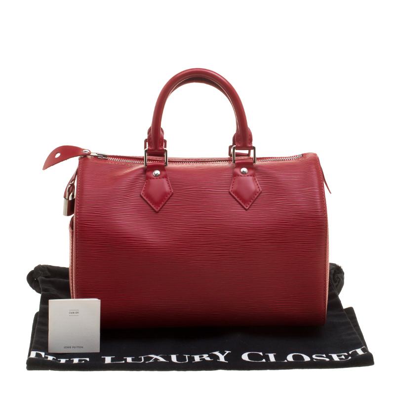 Louis Vuitton Rouge Epi Leather Speedy 25 5