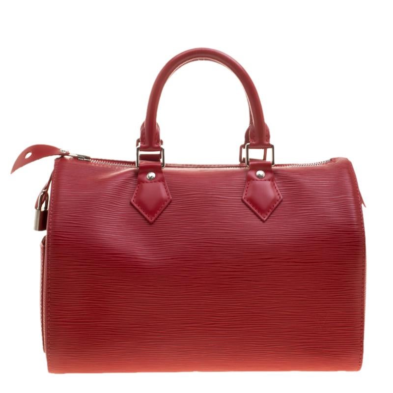 Louis Vuitton Rouge Epi Leather Speedy 25