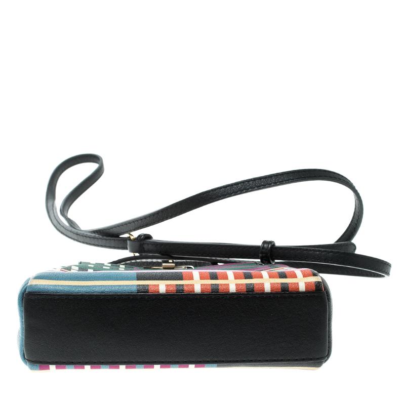 Fendi Multicolor Stripe Print Leather Micro Peekaboo Bag 4