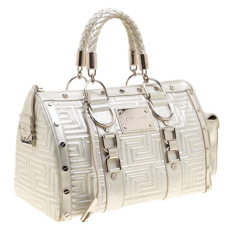 silver versace bag