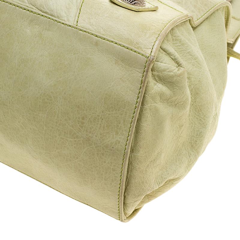 Balenciaga Mint Green Leather Giant Silver Hardware Folder Bag 2